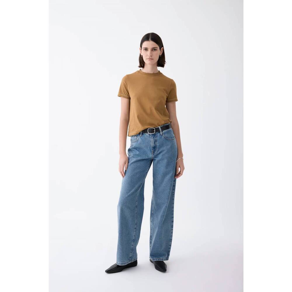 NEW OUTLAND DENIM avril mid slouchy wide jeans in heirloom